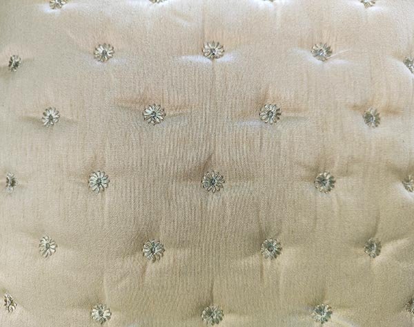 Zari Embroidery Quilted Throw Pillow Cushion Cover for Sofa Couch, Size - 16"x16" (Pack of 1 color Beige) - Image 3