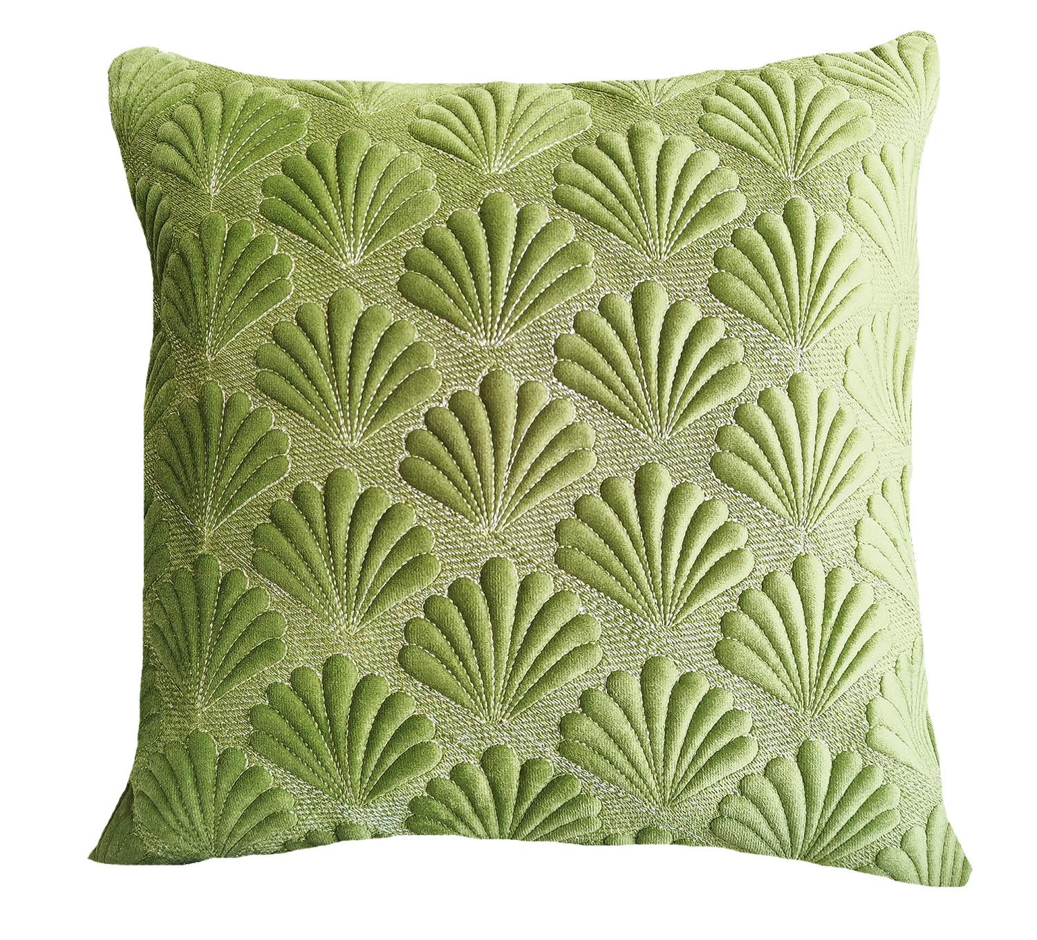 Green Quilted Velvet Cushion Cover – 16x16 Inches | Premium Textured Throw Pillow for Sofa & Home Décor Pack of 1 - Image 2