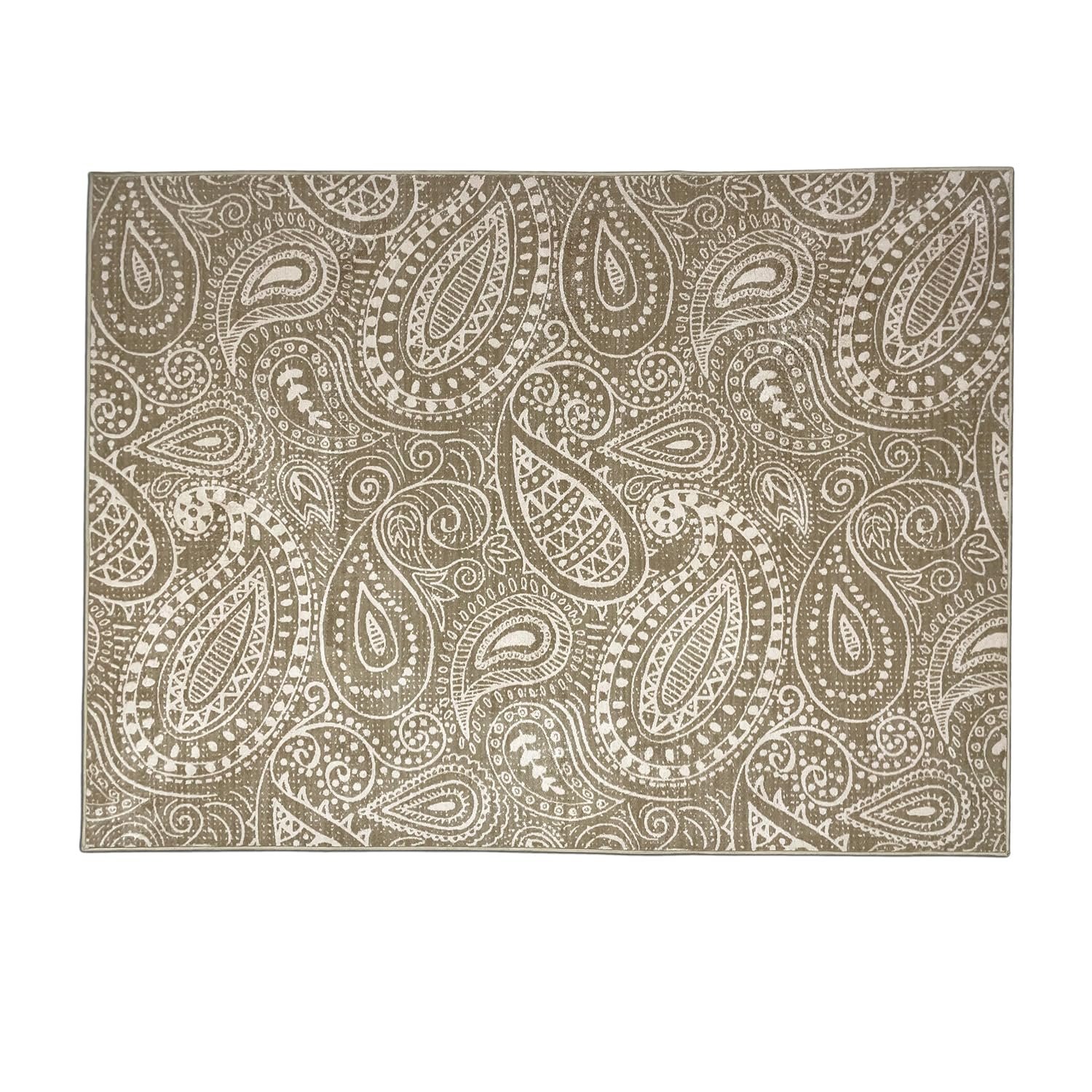 "Premium Paisley Design Area Rug – Elegant Beige & White Floor Carpet for Living Room, Bedroom & Home Décor" - Image 2