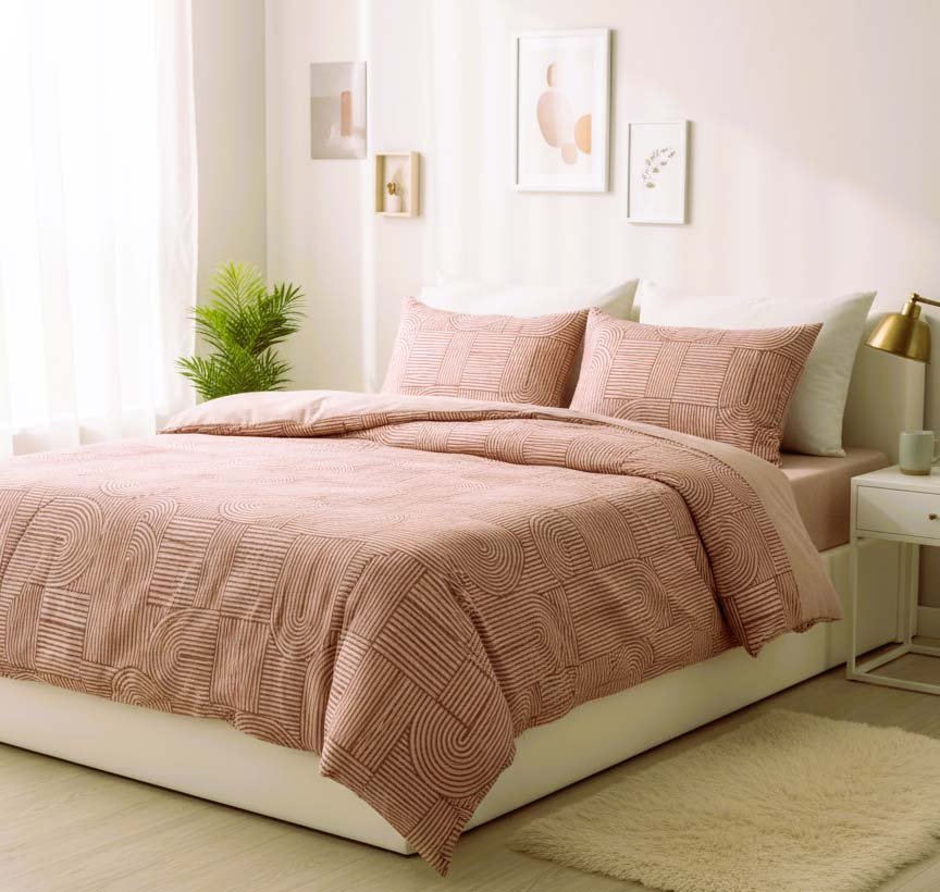 Luxury Geometric Pattern winter Bedsheet Set – Super Soft Rabbit Feel | Winter Collection