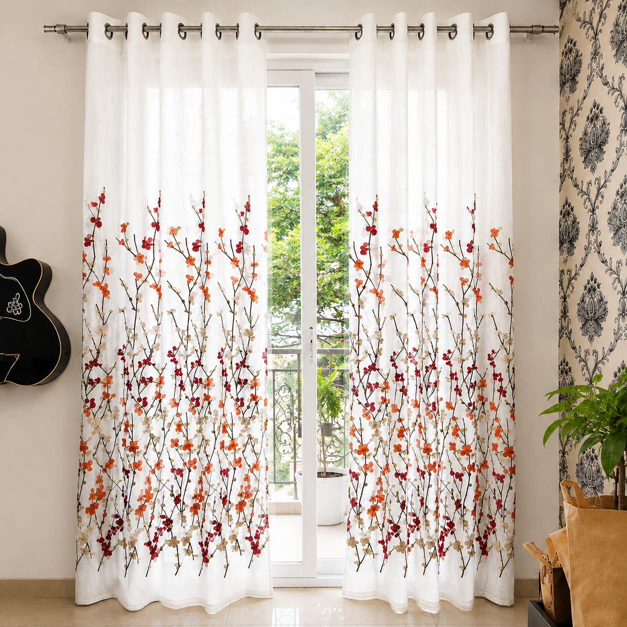 Premium Sheer Embroidered Curtain for Elegant Home Decor