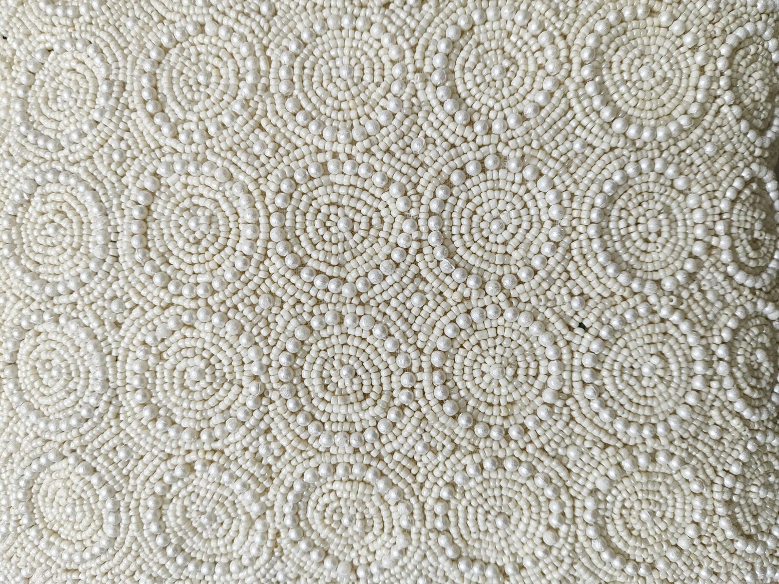 KALPS DECOR White Handcrafted Beaded Cushion Cover 16 x 16 Inch | Elegant Textured Decorative Pillow Cover for Sofa, Bed & Chair | Pack of 1 - Image 2